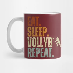 Eat Sleep Volleyball Repeat Kids Adult Women Retro Vintage Mug